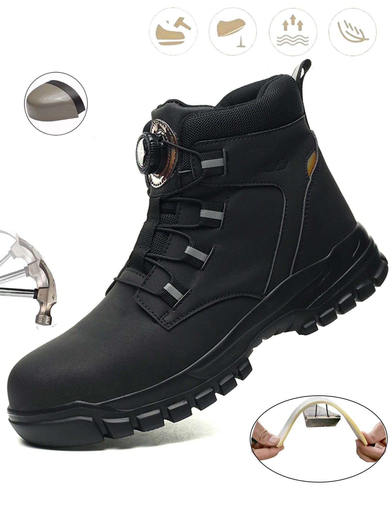 2024 Work Sneakers Men Indestructible Shoes Work Safety Shoes With Steel Toe Cap Puncture-Proof Male Security Protective Shoes