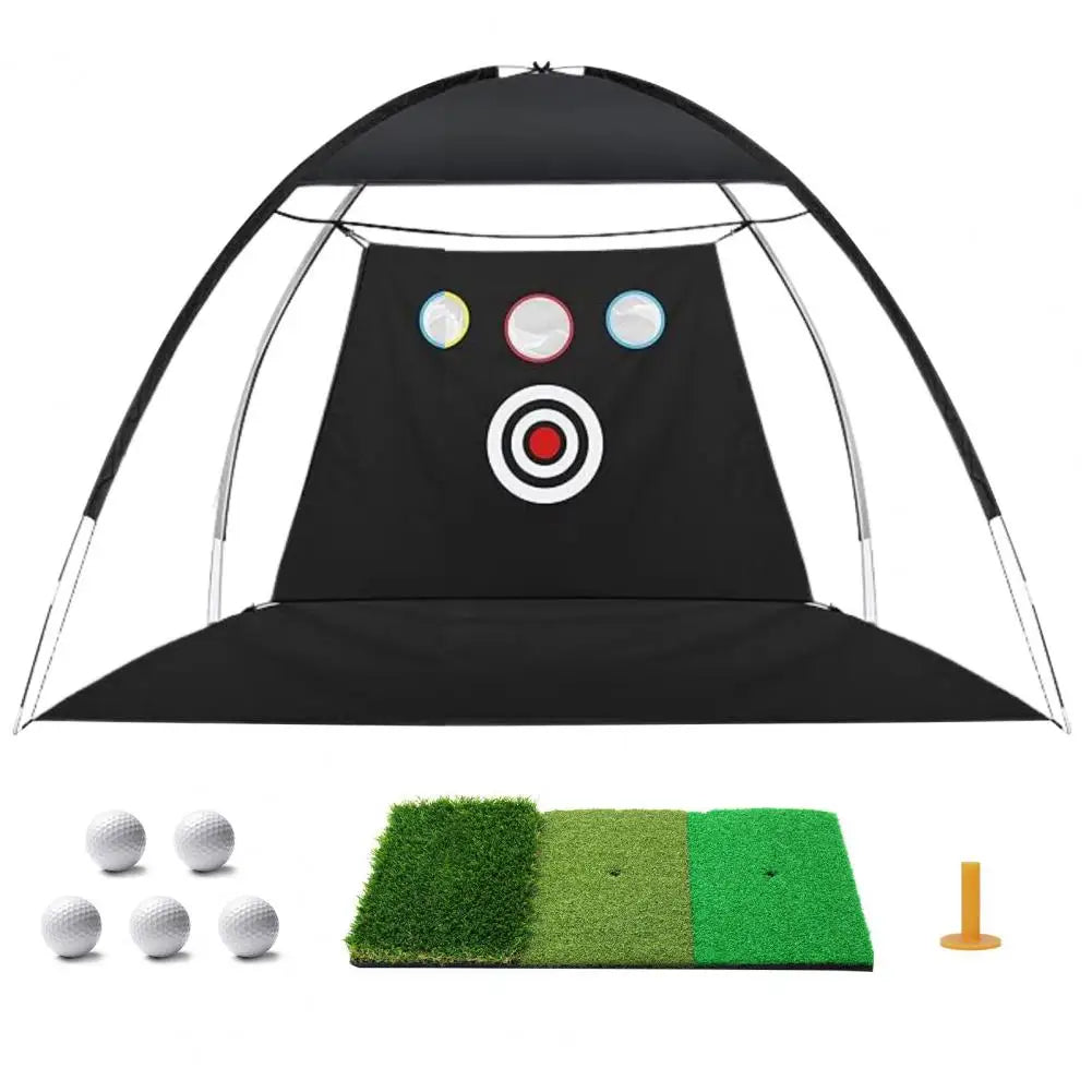 Cheap Golf Practice Net for Backyard Driving, Indoor Golf Training Chipping Aid Net with Turf, Tee, White Balls