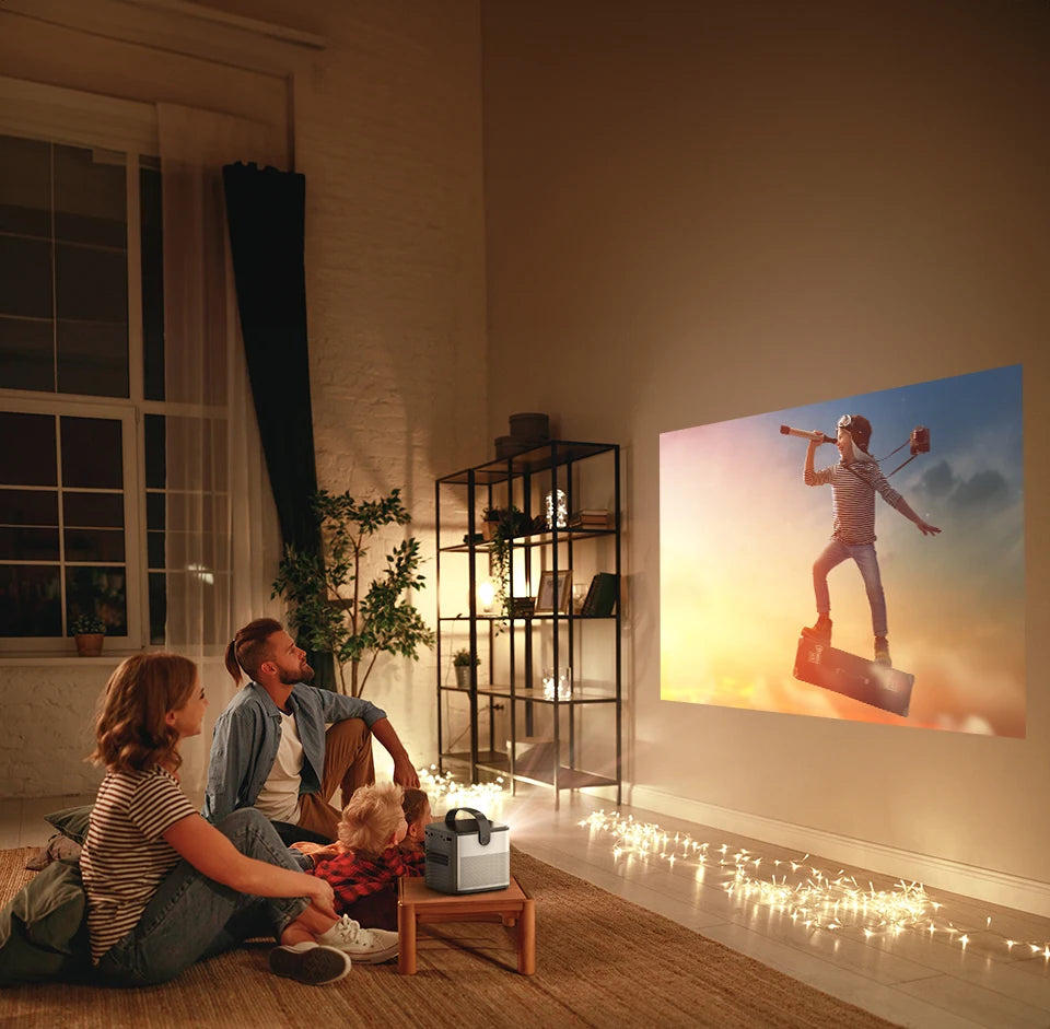 BYINTEK U80 Max Projector 3D 4K Cinema Android 11.0 WiFi Mini Portable 1080P Home Theater Video DLP Projector with Battery