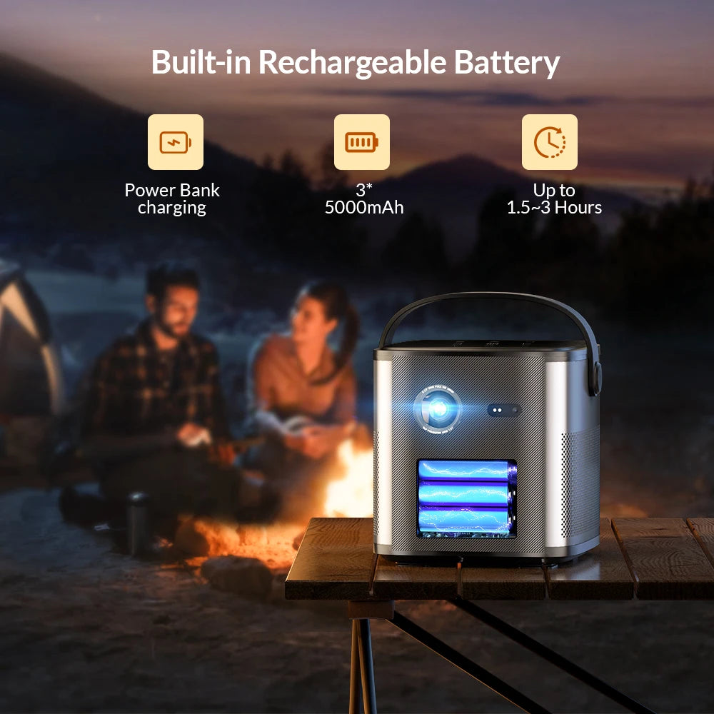 BYINTEK U80 Max Projector 3D 4K Cinema Android 11.0 WiFi Mini Portable 1080P Home Theater Video DLP Projector with Battery