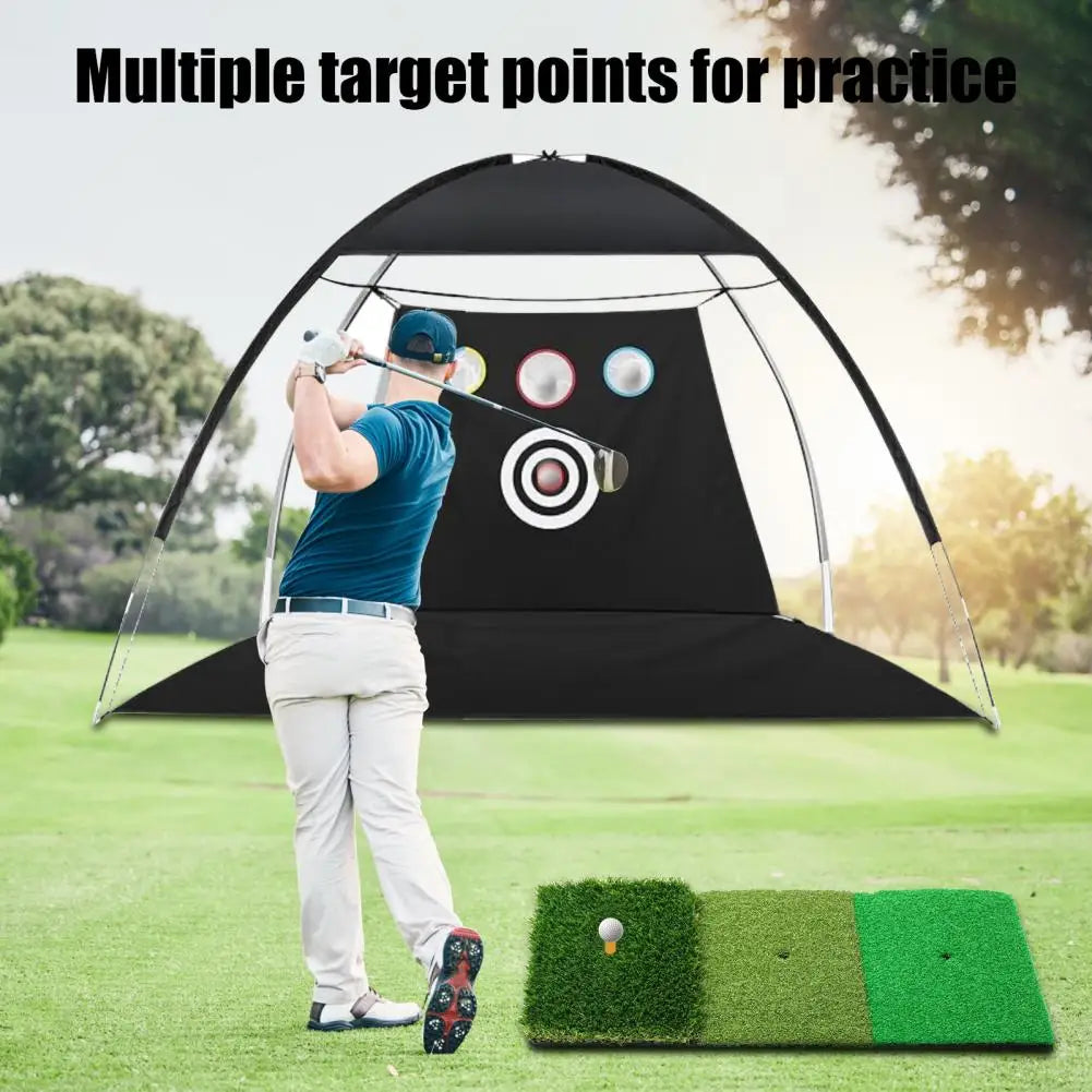 Cheap Golf Practice Net for Backyard Driving, Indoor Golf Training Chipping Aid Net with Turf, Tee, White Balls