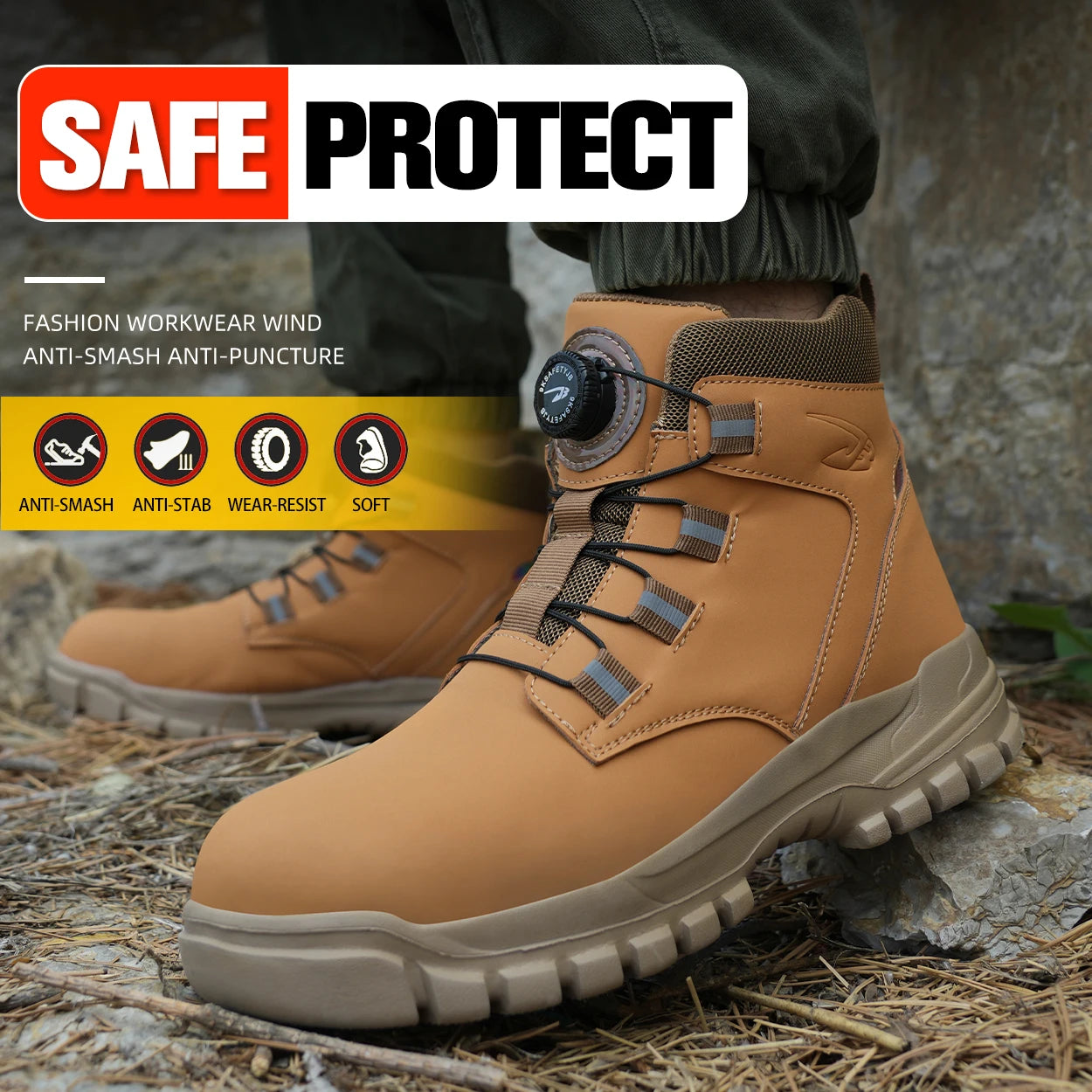 2024 Work Sneakers Men Indestructible Shoes Work Safety Shoes With Steel Toe Cap Puncture-Proof Male Security Protective Shoes