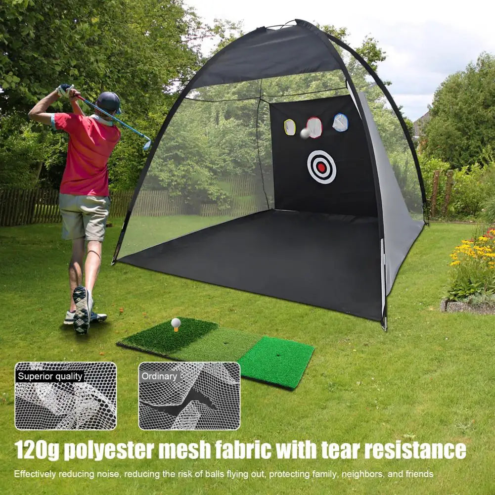 Cheap Golf Practice Net for Backyard Driving, Indoor Golf Training Chipping Aid Net with Turf, Tee, White Balls