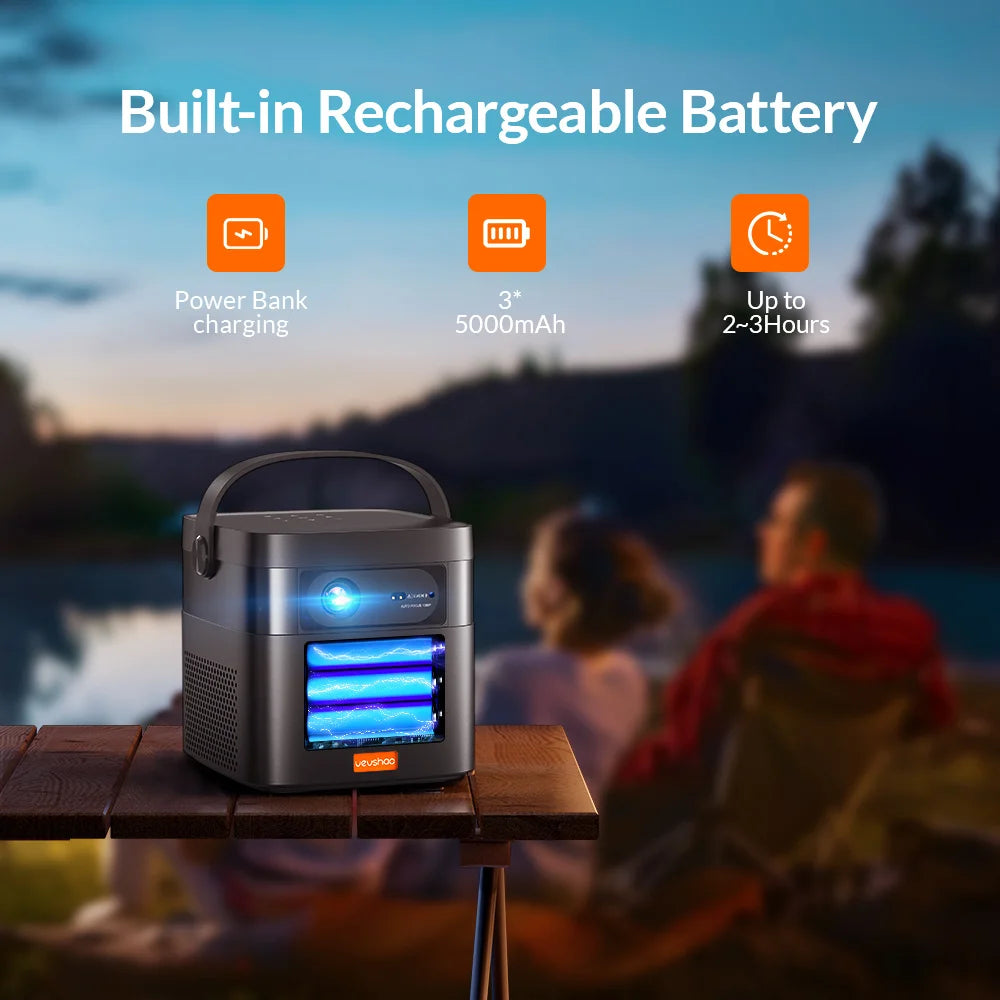 VEVSHAO V50 Portable Projector 4K 3D WiFi Full HD1080P