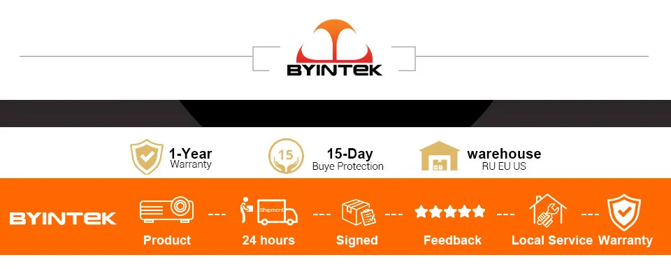 BYINTEK U80 Max Projector 3D 4K Cinema Android 11.0 WiFi Mini Portable 1080P Home Theater Video DLP Projector with Battery