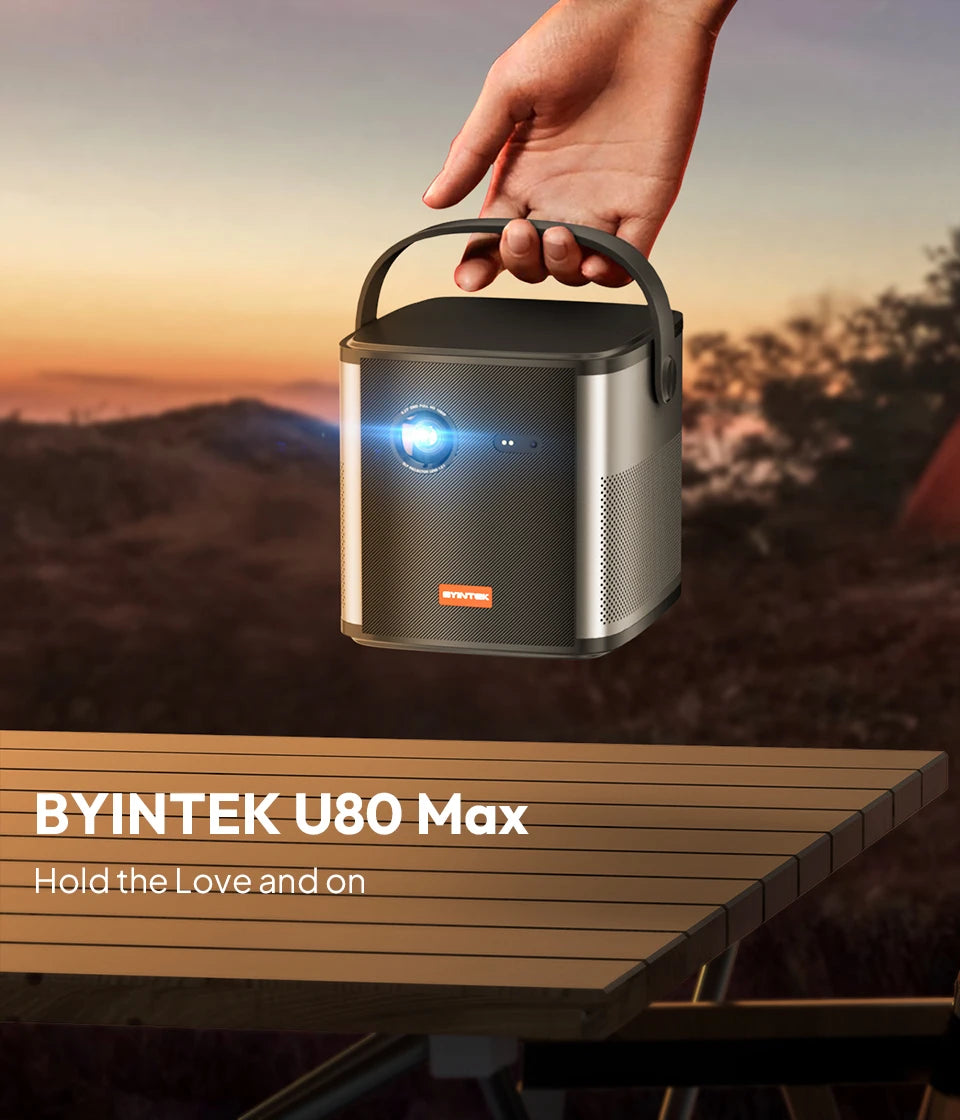 BYINTEK U80 Max Projector 3D 4K Cinema Android 11.0 WiFi Mini Portable 1080P Home Theater Video DLP Projector with Battery