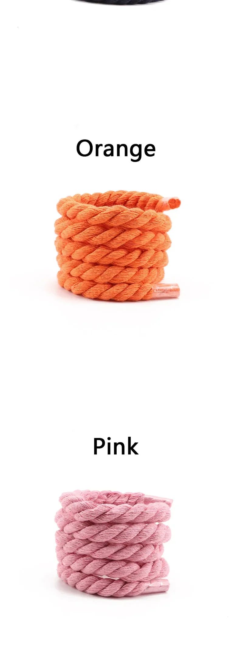 Quality Round Shoelaces Colorful 1CM Thicker Cotton Shoe Laces For Sneakers Fashion Men And Women Shoestring Accessories