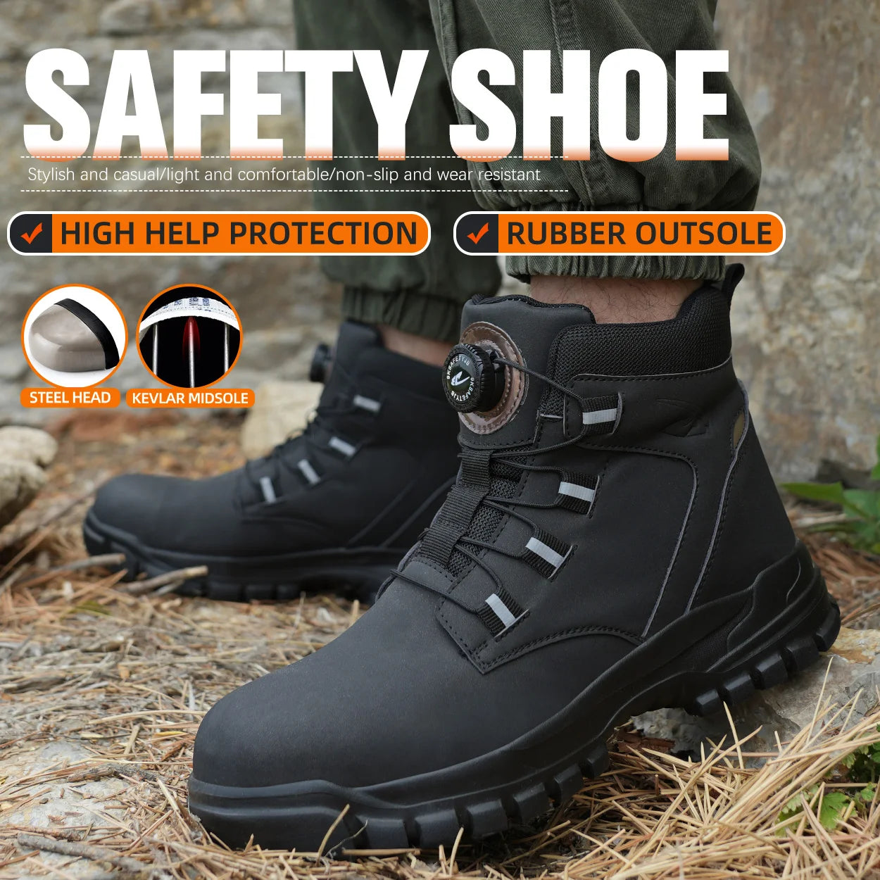 2024 Work Sneakers Men Indestructible Shoes Work Safety Shoes With Steel Toe Cap Puncture-Proof Male Security Protective Shoes