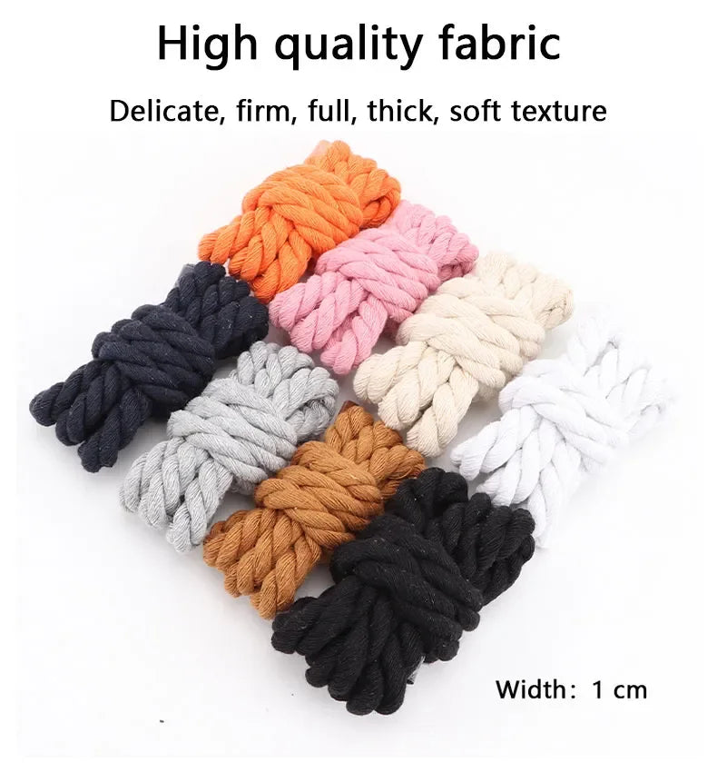 Quality Round Shoelaces Colorful 1CM Thicker Cotton Shoe Laces For Sneakers Fashion Men And Women Shoestring Accessories