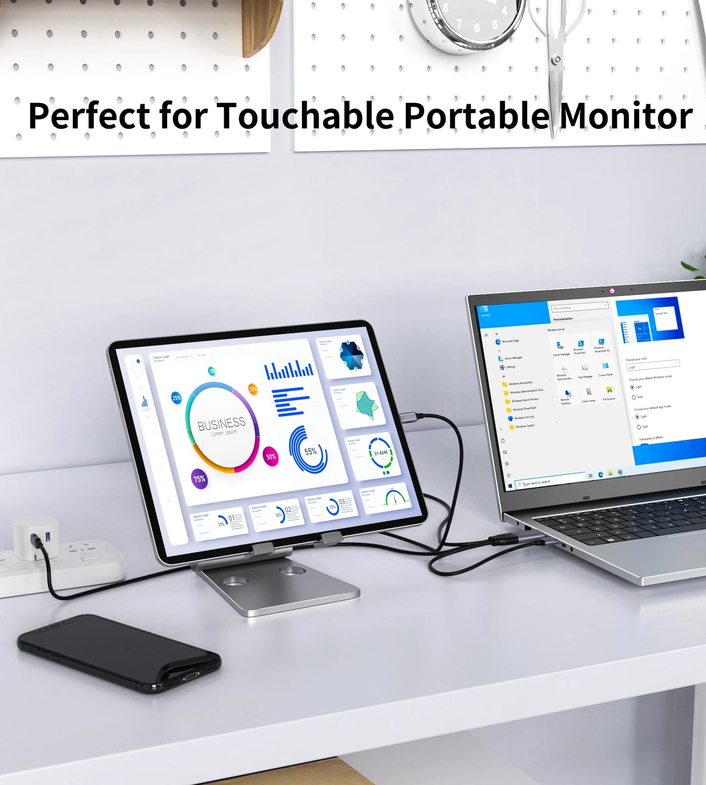 Fairikabe Displayport To USB C Cable 6.6ft 4K 60Hz DP Source to USB-C Touchable Portable Monitor For Huawei VR Glass Nreal Air