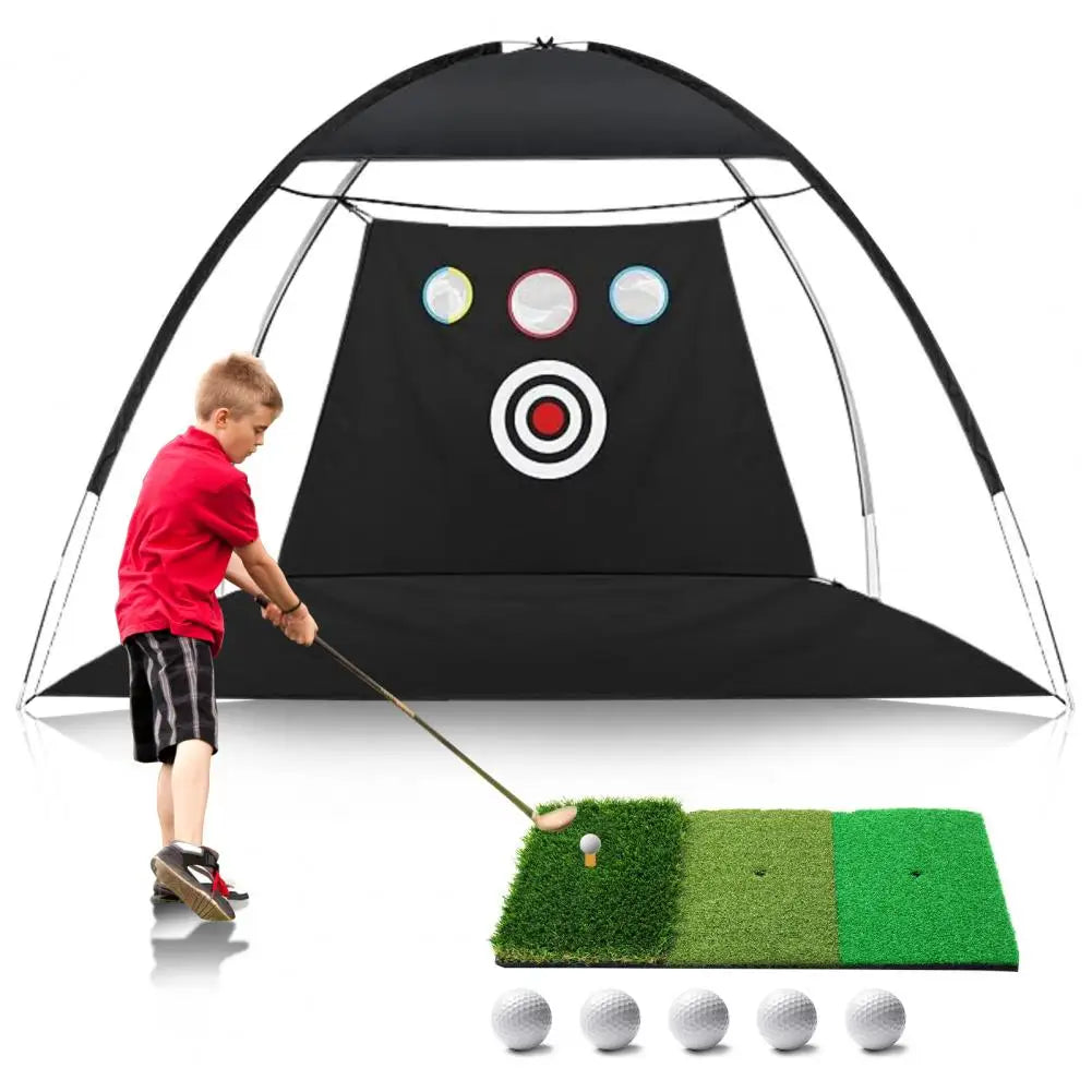 Cheap Golf Practice Net for Backyard Driving, Indoor Golf Training Chipping Aid Net with Turf, Tee, White Balls